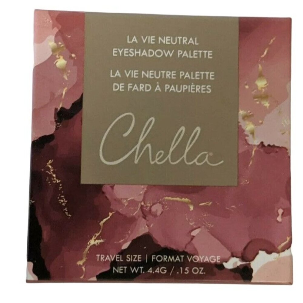 Chella La Vie Neutral Eyeshadow Palette 4 Shadow Shades Nude Shimmer Brown Gold